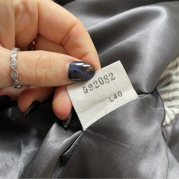 Hackett London Bergdorf Goodman Wool Gray Pinstripe Suit Jacket Blazer EUC 40L - Picture 8 of 10